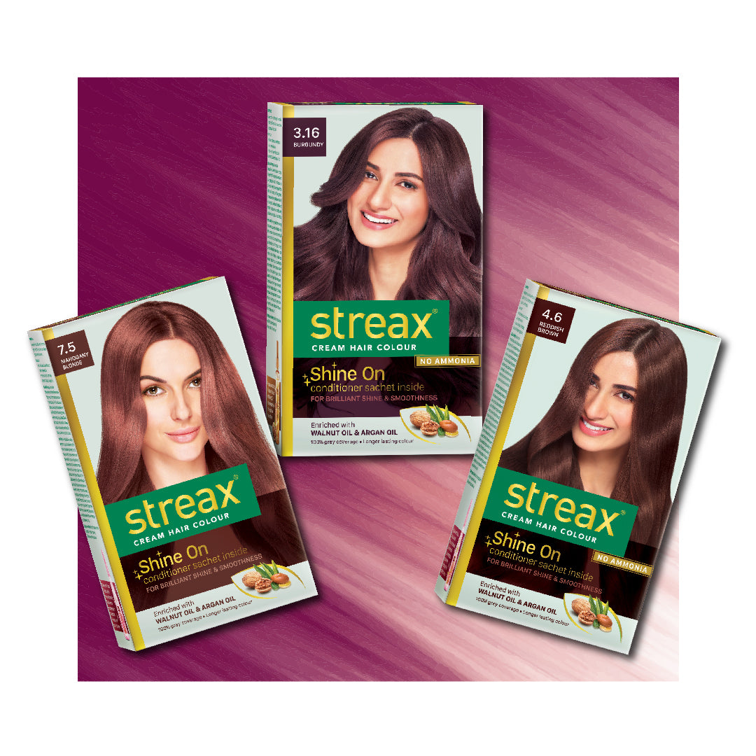 Streax Insta Shampoo Hair Colour - Natural Brown (15 ml) Pack of 10